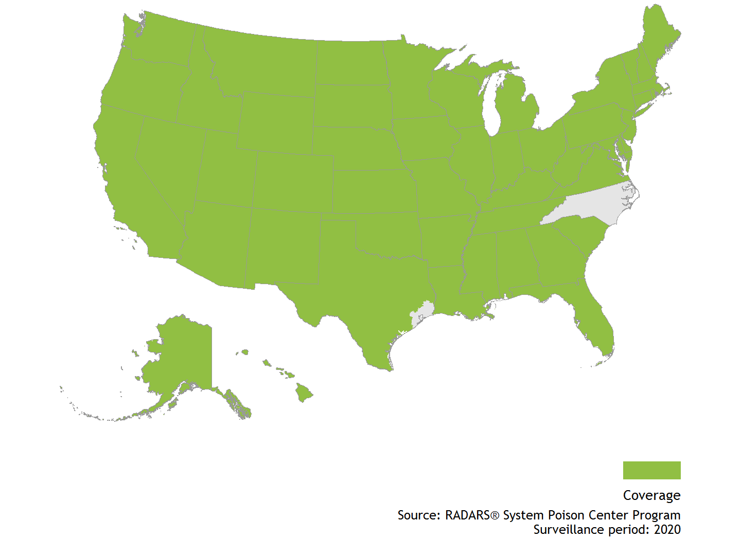 Poison Center. 2016 Coverage. Map