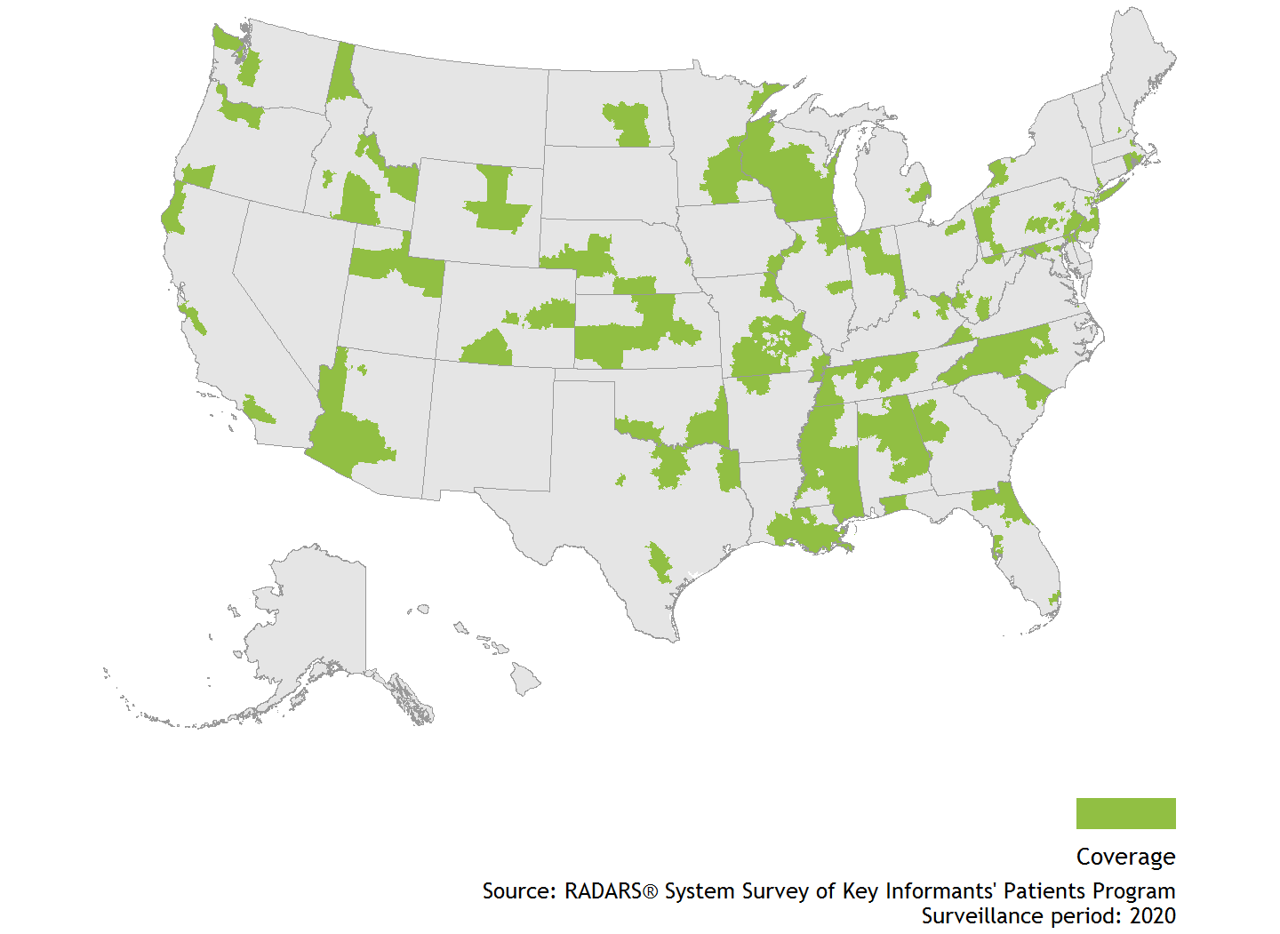 Survey of Key Informants' Patients. 2016 Site & Respondent Locations. Map